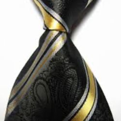 Sophisticated Black And Gold Paisley Tie 