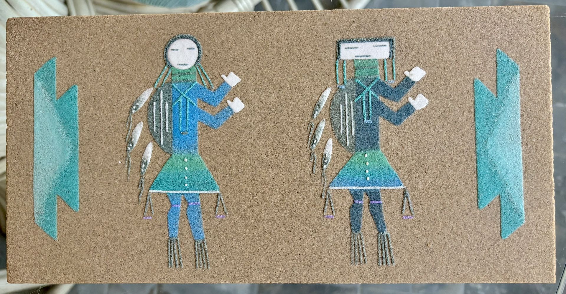 Vintage Native American Indian Sand Paintings
