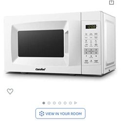 COMFEE' EM720CPL-PM Countertop Microwave Oven with Sound On/Off, ECO Mode and Easy One-Touch Buttons, 0.7 Cu Ft/700W, Pearl White