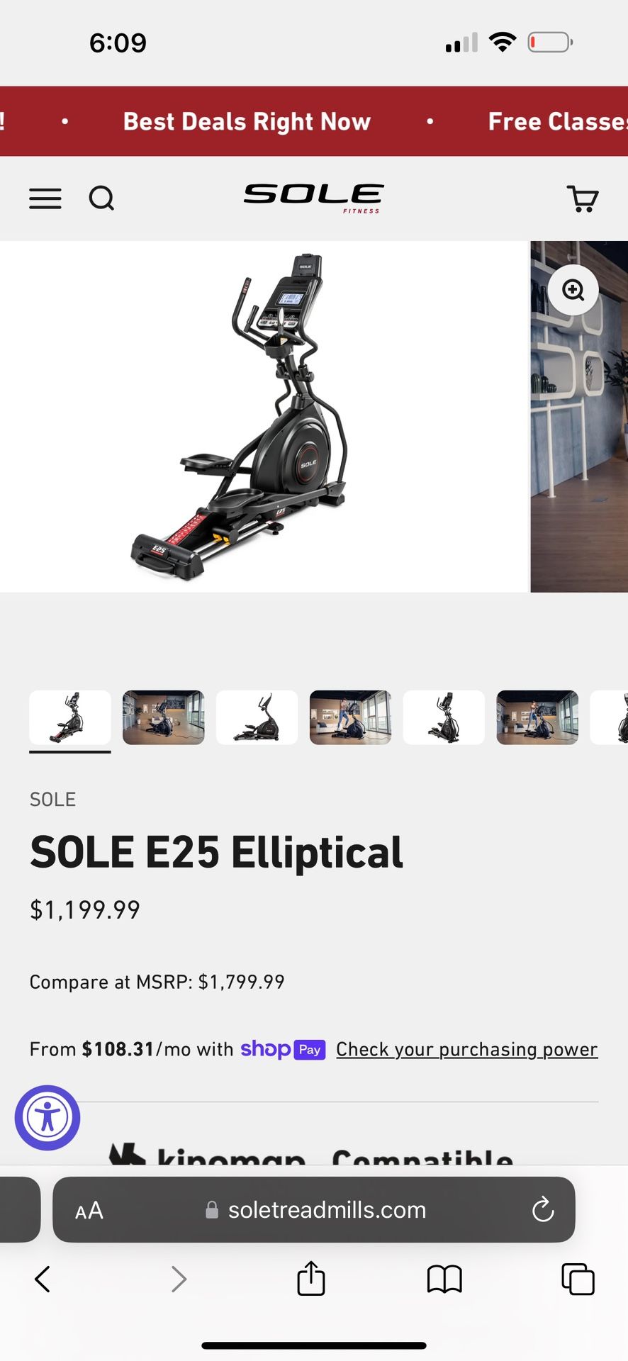Brand new SOLE E25 elliptical