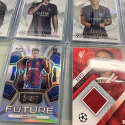 Soccer card lot including lamine yamal rookie select Prizm 120 cards total no trades pls don’t ask