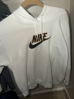 Nike Pullover Hoodie White Black Gold