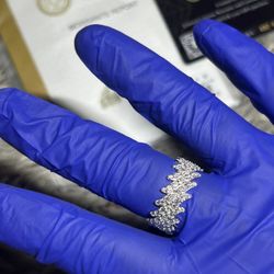 Thorn Cuban Link Ring Lab Diamond 14k White Gold