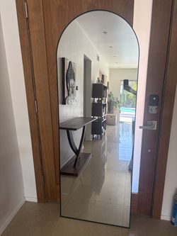 Large Arched Floor Mirror – Modern Minimalist