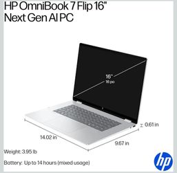 HP OmniBook 7 Flip 16" 2-in-1 Laptop, Intel Ultra 7 258V, 32GB DDR5 1TB SSD