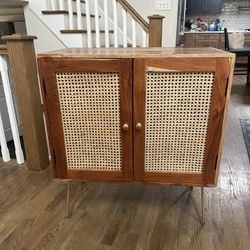 Wood And Cane Cabinet 