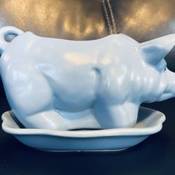 Vintage CDP Blue Pig Planter Handcrafted!