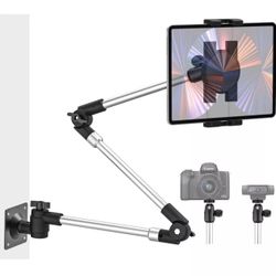 Aozcu Black Silver Tablet Wall Mount With 35in Adjustable Arm