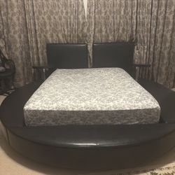 Leather Round Bed 