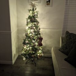 5 Ft Christmas Tree with Ornaments