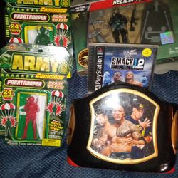 Assorted Toys And A Wrestling Piggy Bank