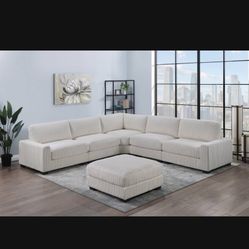New Comfy Corduroy Style Sofa Loungy Sectional 