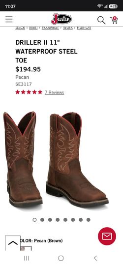 Justin driller 2 steel toe boots