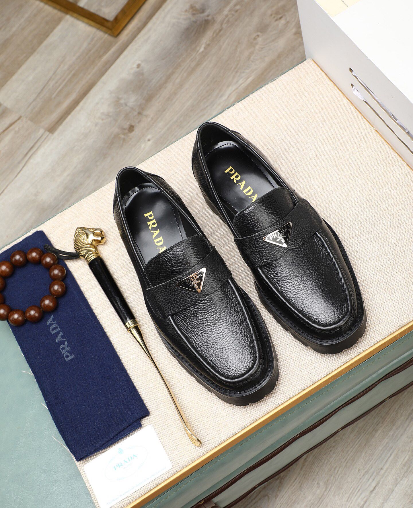 Prada Men’s Leather Shoes With Box New