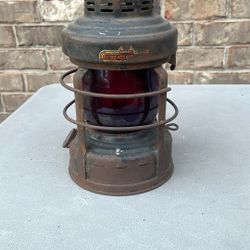 EMBURY red glass LENS Lantern LUCK-E-LITE original No.25 KEROSENE