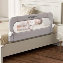 Folding Bed Rail Fits Bunk, Full Size, Queen, King, Twin(Grey,43"x23.6")