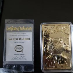 Poliwhirl 23 Karat Gold Plates Trading Card