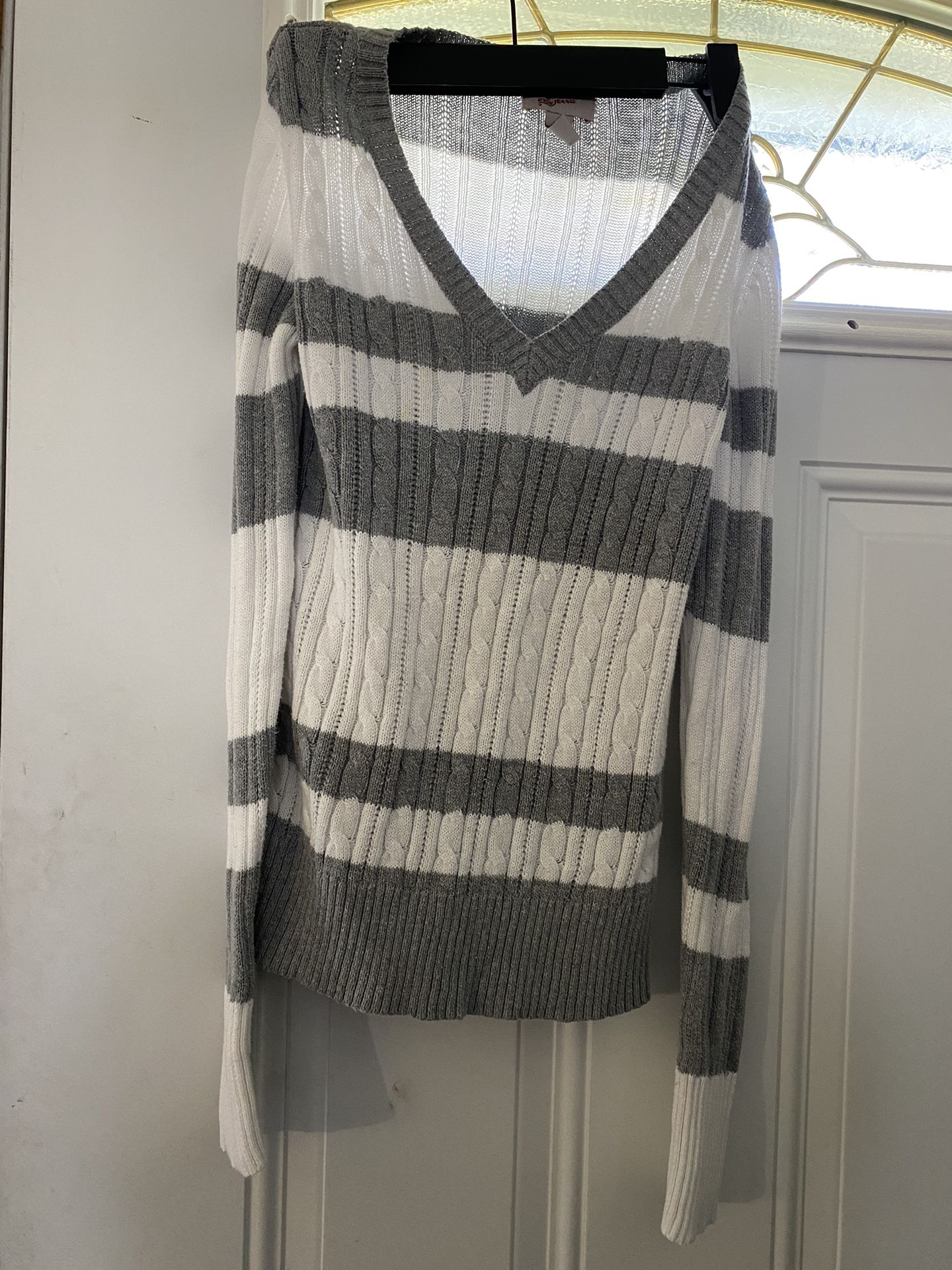 Grey and White Medium Arizona Sweater