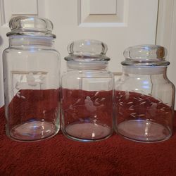 Princess House Heritage Crystal Canister Jar Set $68.00