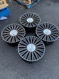 20 Inch Mercedes-Benz MayBach Amg Style Black Machine Wheels 5x112 Staggered by