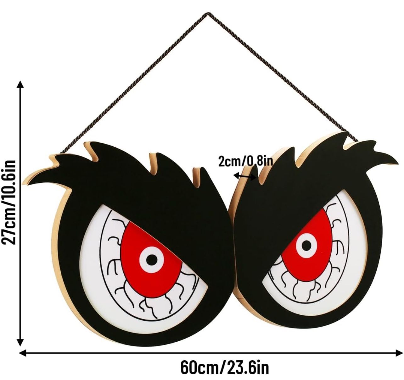Halloween Window Decorations - LED Spooky Eyes Lights, Halloween Window Lights with 7 Colors Animated, Halloween Yard and Wall Decorations - Devil Eye