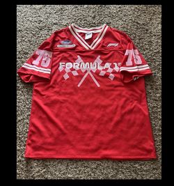 Red and White F1 Jersey woman's Large