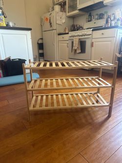 Three Tier Wooden Shoe Rack