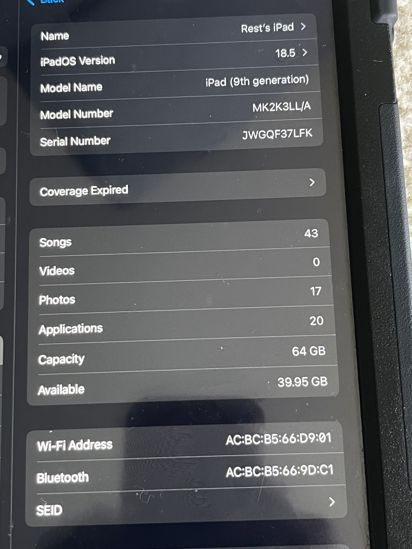 I pad 9th Generation