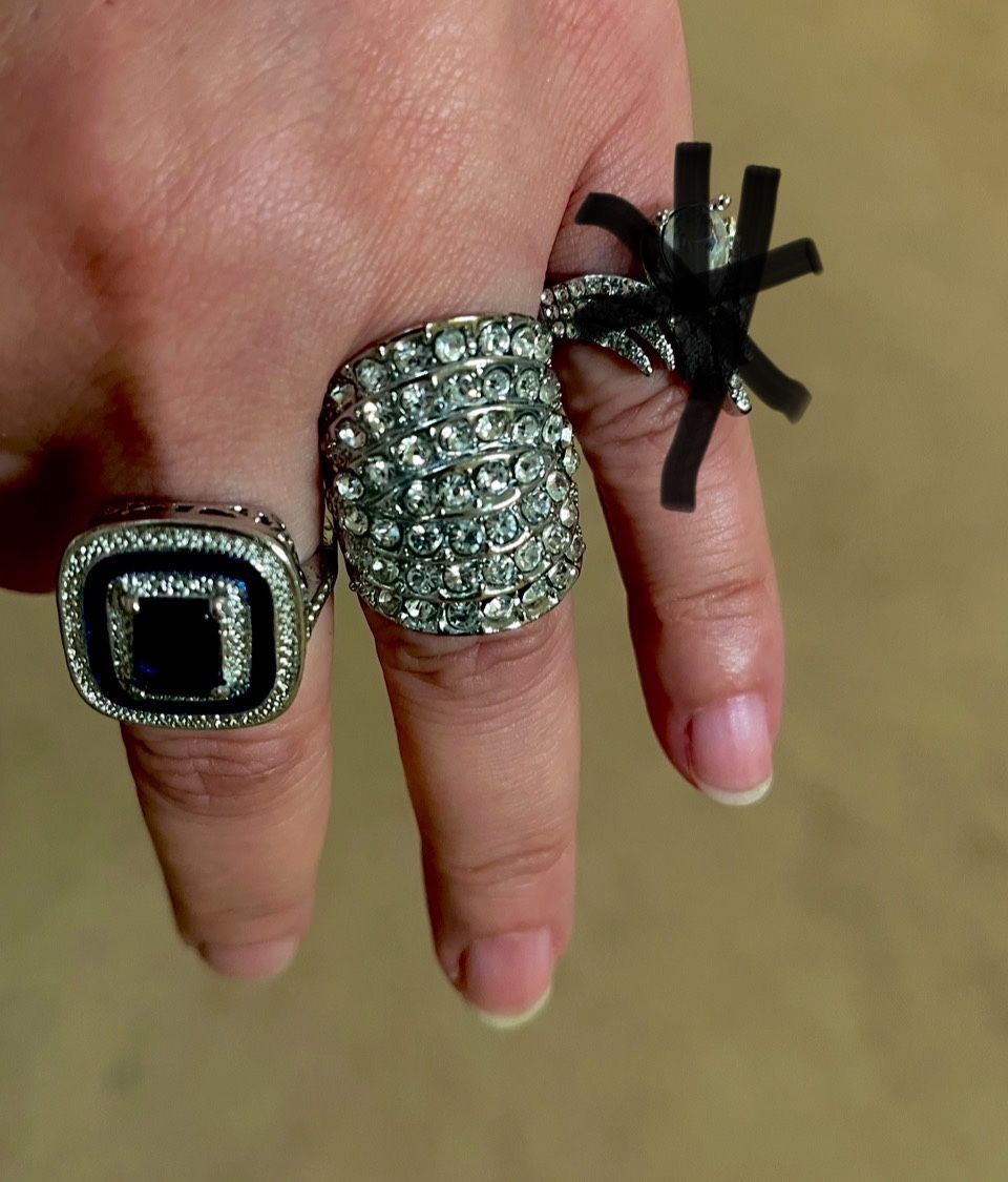 $20 Each Ring Only 2 Left Sapphire Silver Metal Tone With CZ Size 10 Wide CZ Silver Metal Size 9 Pickup Gaithersburg Md20877