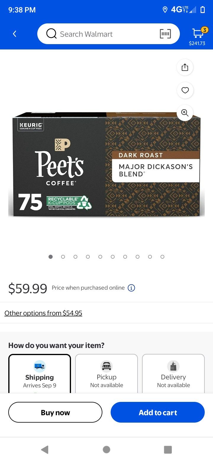 Peet's Coffee Major Dickason's Blend 75 Count (2)