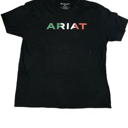 Ariat Boots Black Viva Mexico Graphic Spellout T-shirt Size Men’s Xlarge Used 