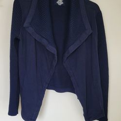 Womens Size S Knit Sonoma Blue Waterfall Jacket Cardigan