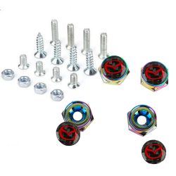 Brand New 4PCS Mazda Racing Car License Plate Carbon Screw Bolt Cap Cover Screw Bolt