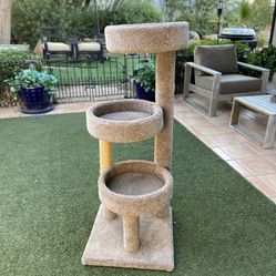 50-in Real Carpet Wooden Cat Tree