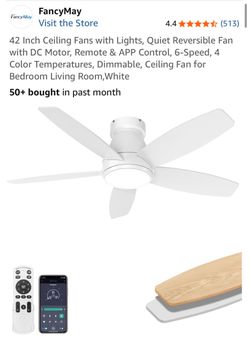 FancyMay 42-Inch White W light/remote