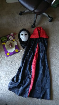 Halloween mask and cape