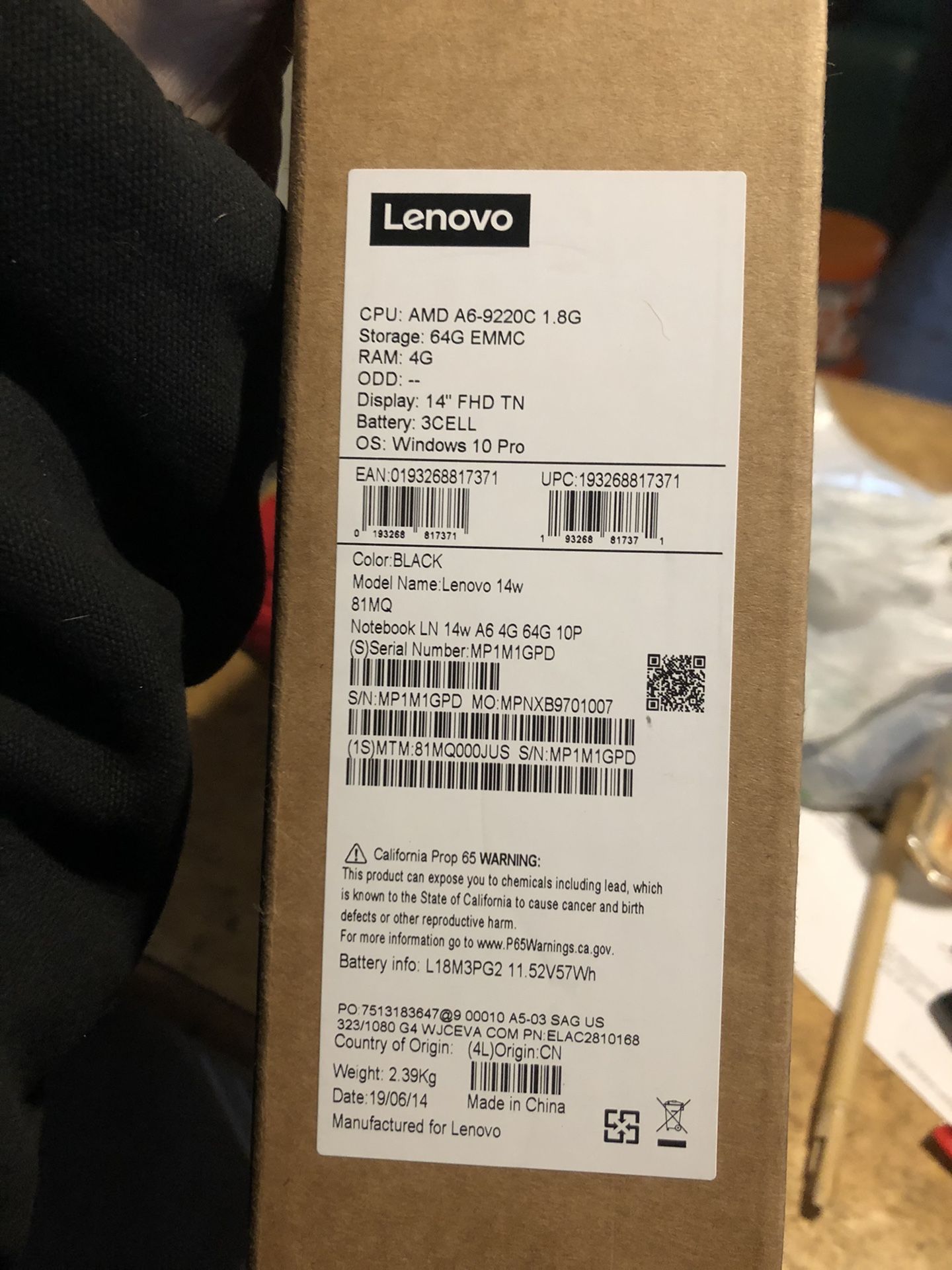 Brand new Lenovo 14w full hd notebook. sealed never used