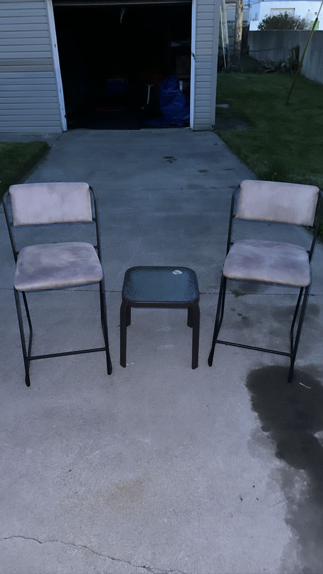 2 Piece Grey Stool Chairs 