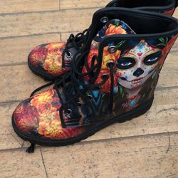 Dia De Los Muertos Boots