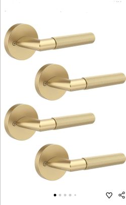2831: New 4 Pack Brushed Gold Dummy Interior Door Handle
Non-Turning Decorative for Closet & French Doors, Fixed Pull-Push Function, Reversible Left/R