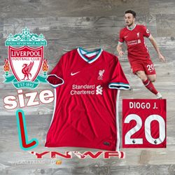 Nike Liverpool FC Diogo Jota #20 2020/2021 Home Red Jersey Large