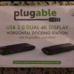 Pluggable USB 3.0 4k Display Horizontal Docking Station