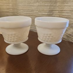 Milk  Glass Dessert Bowls  
