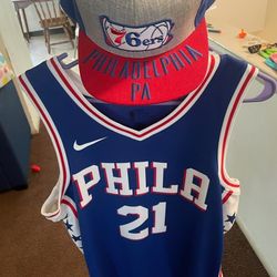 Joel Embiid Nike Official Jersey, Mitchell & Ness Sixers Snap Back