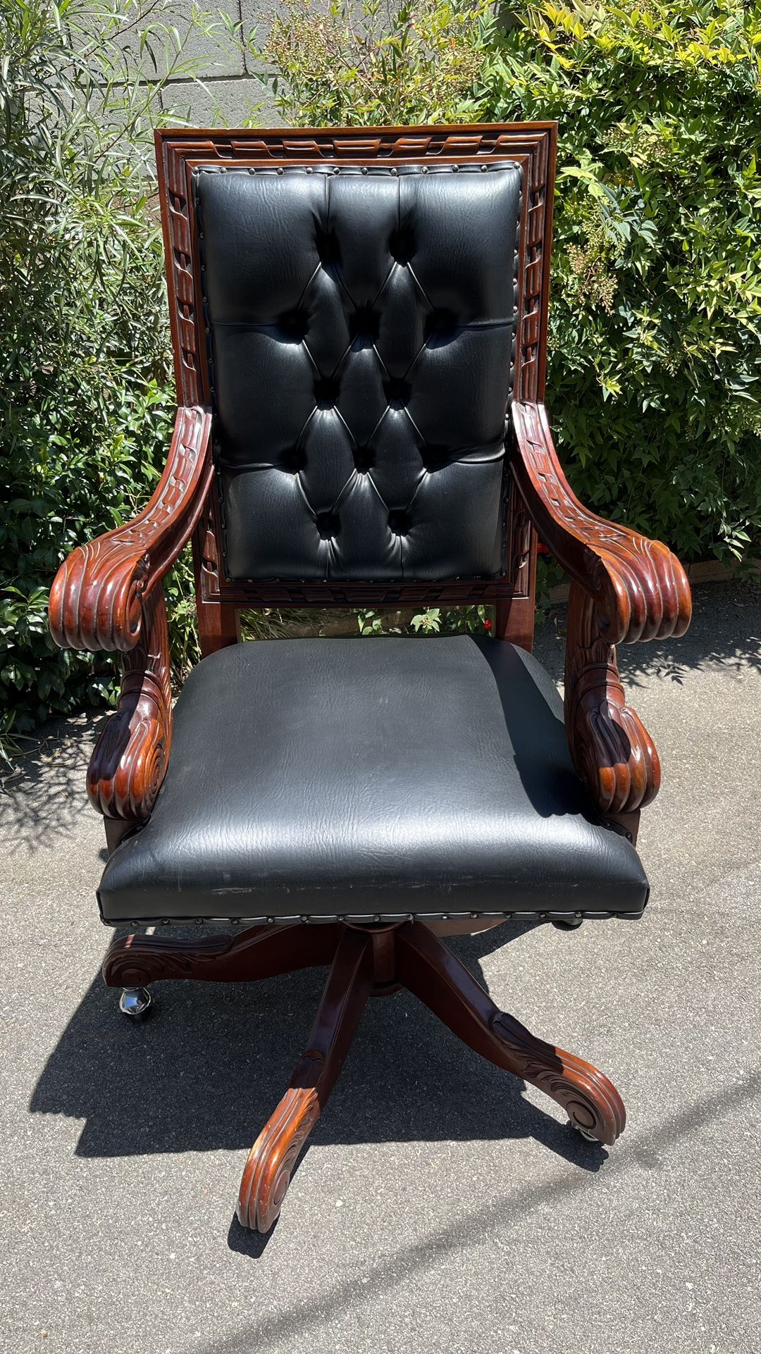 Office Chair (leather & Wood)