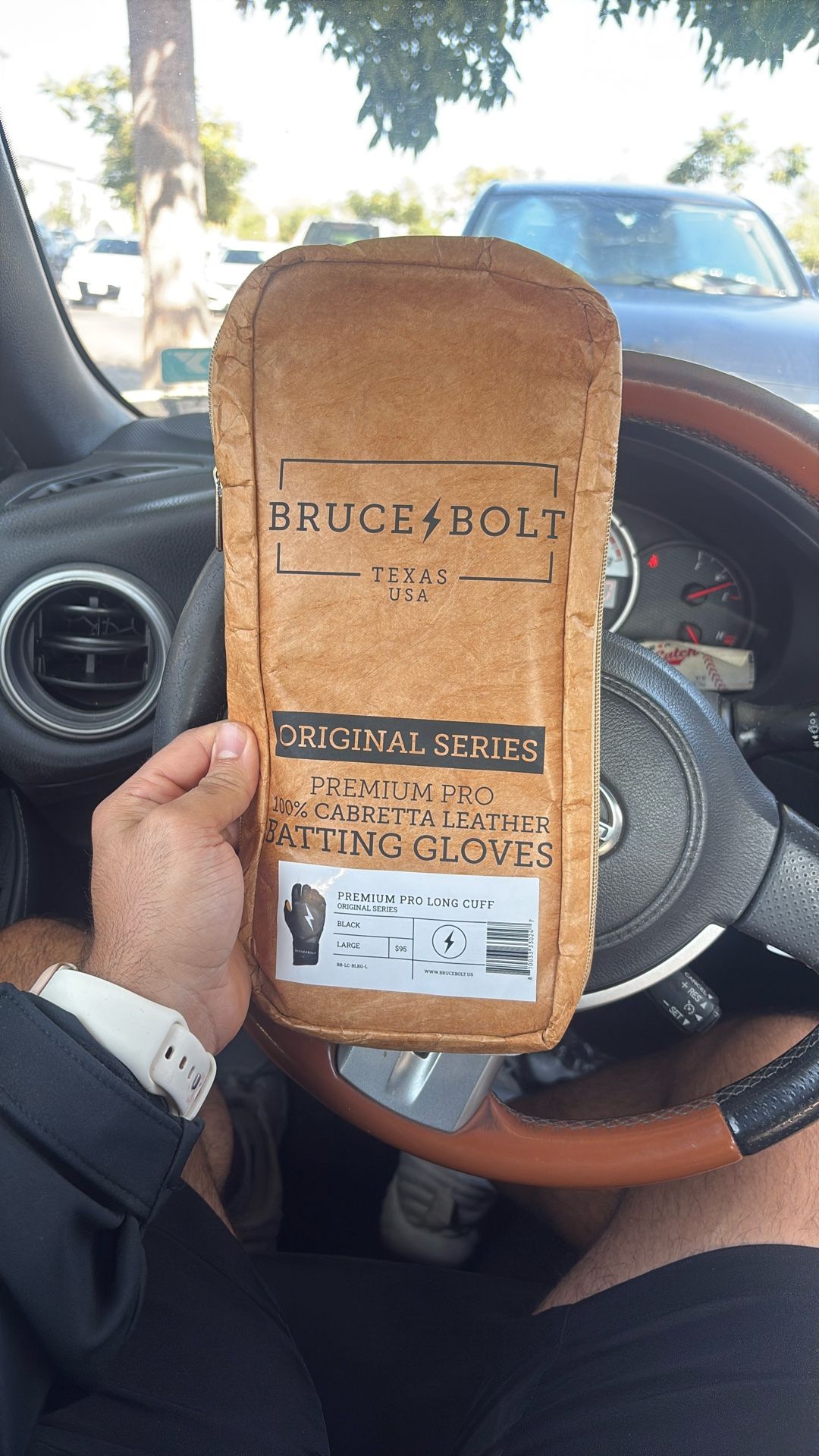 Bruce Bolt Long Cuff Batting Gloves 
