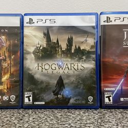 3 Ps5 Games Used Gotham Knights No DLC Included,Hogwarts Legacy,Starwars Jedi Survivor $40