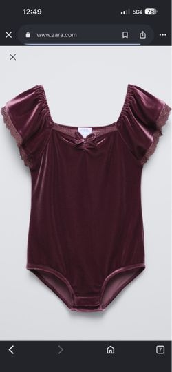 Zara  Girls body velvet  size 7