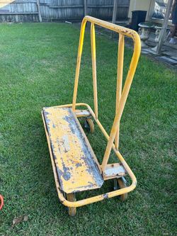 Yellow Metal Drywall Cart with Wheels