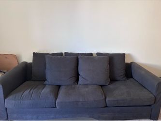 IKEA GRÖNLID 3-seat dark gray fabric sofa.
